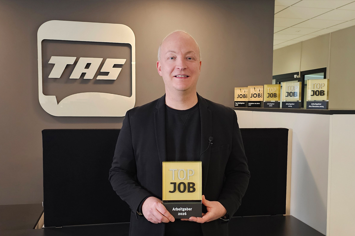 TOP JOB 2026 - TAS AG zählt erneut zu den besten Arbeitgebern Deutschlands